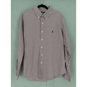 Vintage Ralph Lauren Shirt Mens XL Red Check Plaid Button Down Pony Cotton